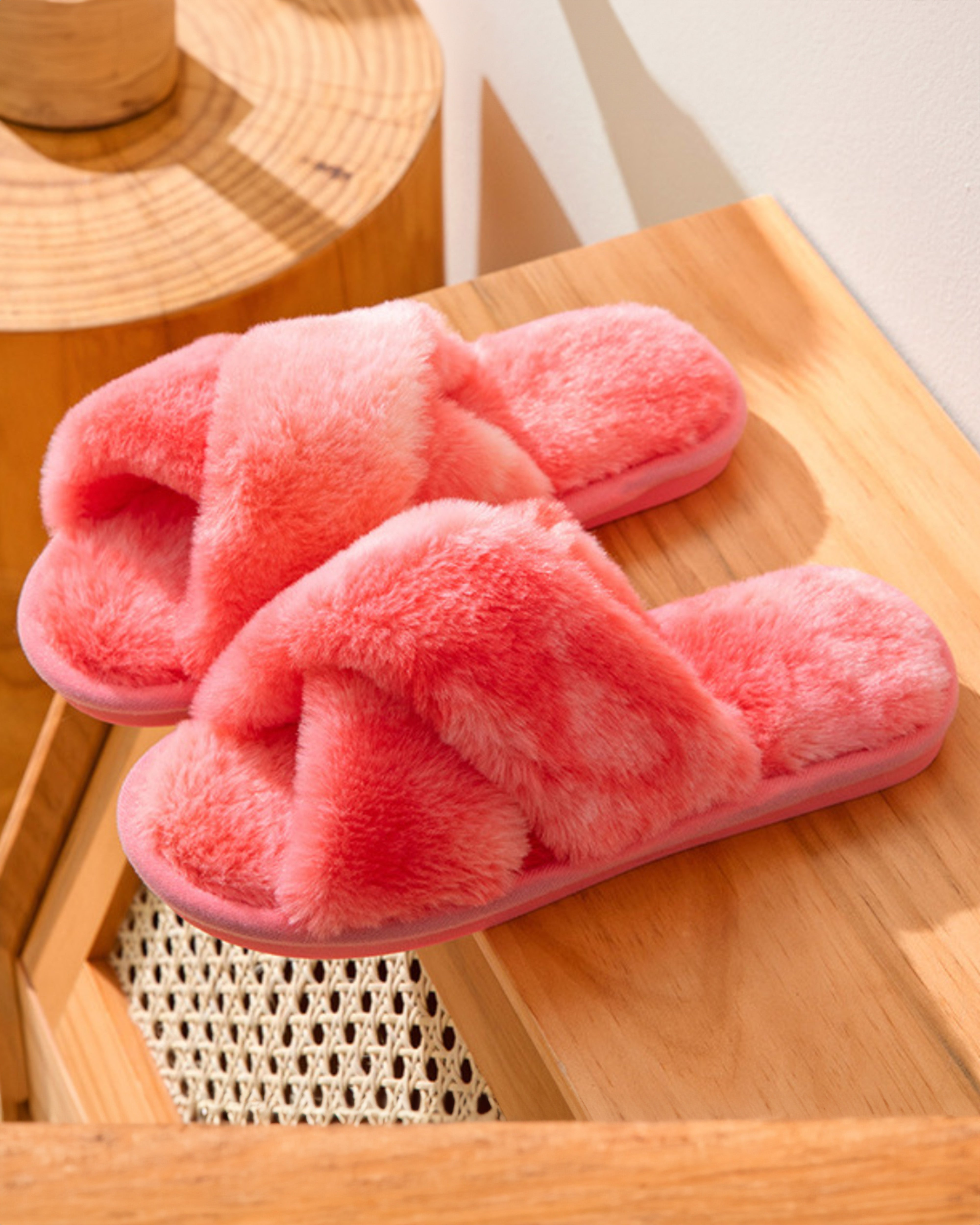 Easylux - fluffy Slippers - Pink/Red